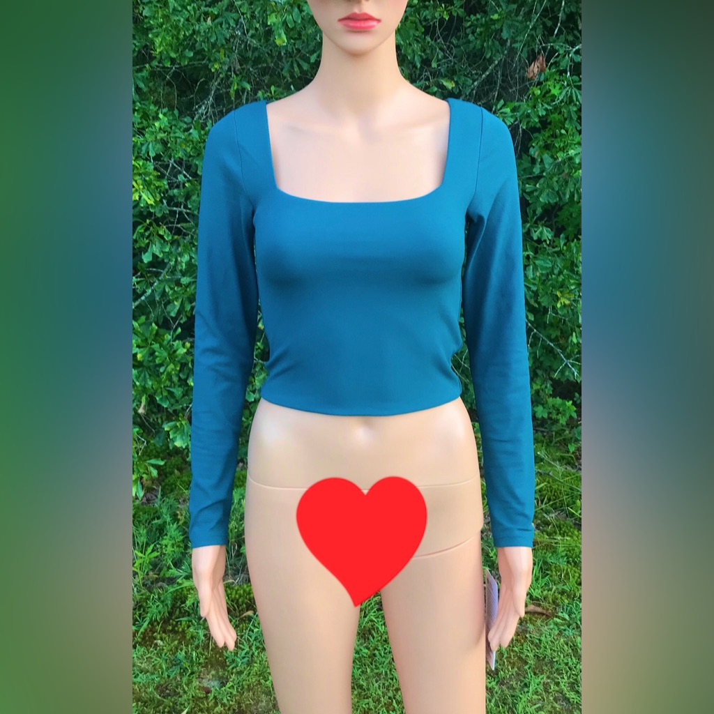 Nwt Crz Yoga Long Sleeve Square Neck Crop Top